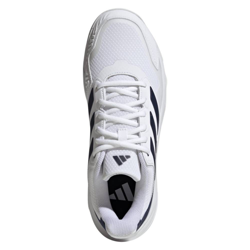 adidas CourtJam Control 3 Men's Tennis Shoe (White/Dark Blue) - RacquetGuys.ca