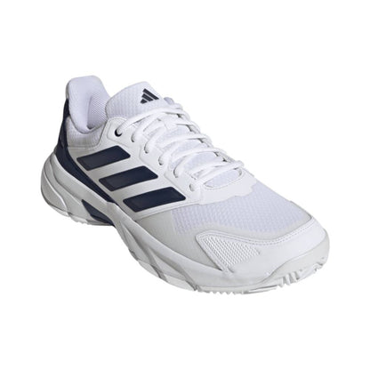 adidas CourtJam Control 3 Men's Tennis Shoe (White/Dark Blue) - RacquetGuys.ca