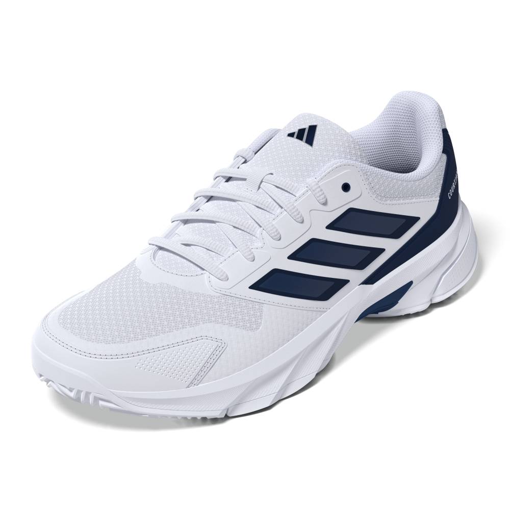 adidas CourtJam Control 3 Men's Tennis Shoe (White/Dark Blue) - RacquetGuys.ca