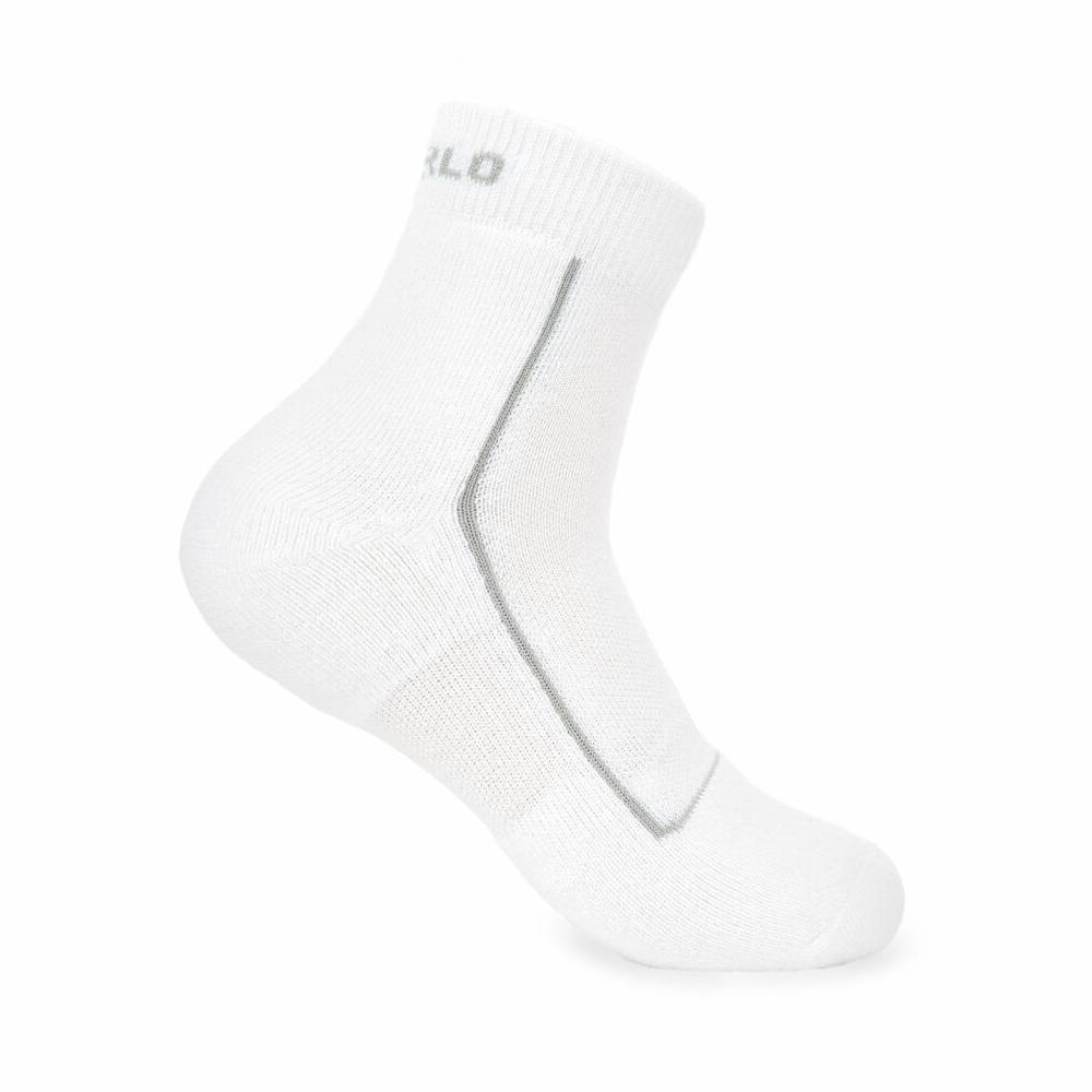 Thorlo Unisex Pickleball Light Cushion Ankle Socks (White/Grey) - RacquetGuys.ca
