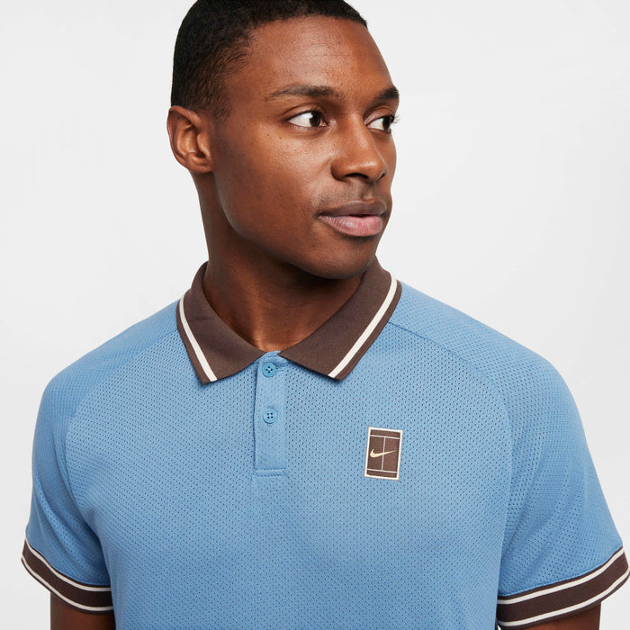 Nike Men's Court Heritage Polo (Aegean Storm Blue) - RacquetGuys.ca
