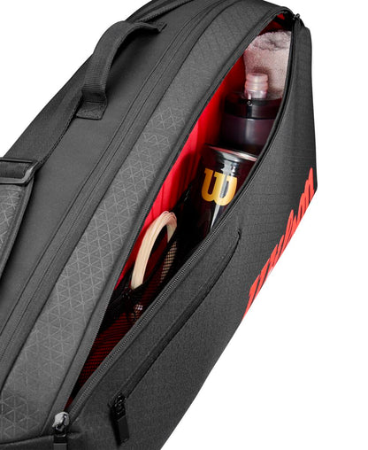 Wilson Clash v3 3 Pack Racquet Bag (Black/Infrared) - RacquetGuys.ca
