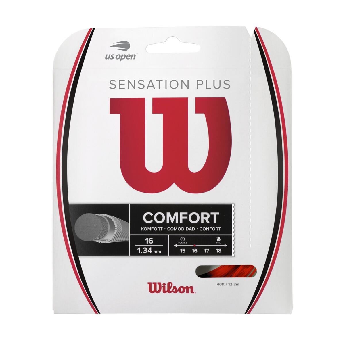 Wilson Sensation Plus 16/1.34 Tennis String (Red) - RacquetGuys.ca
