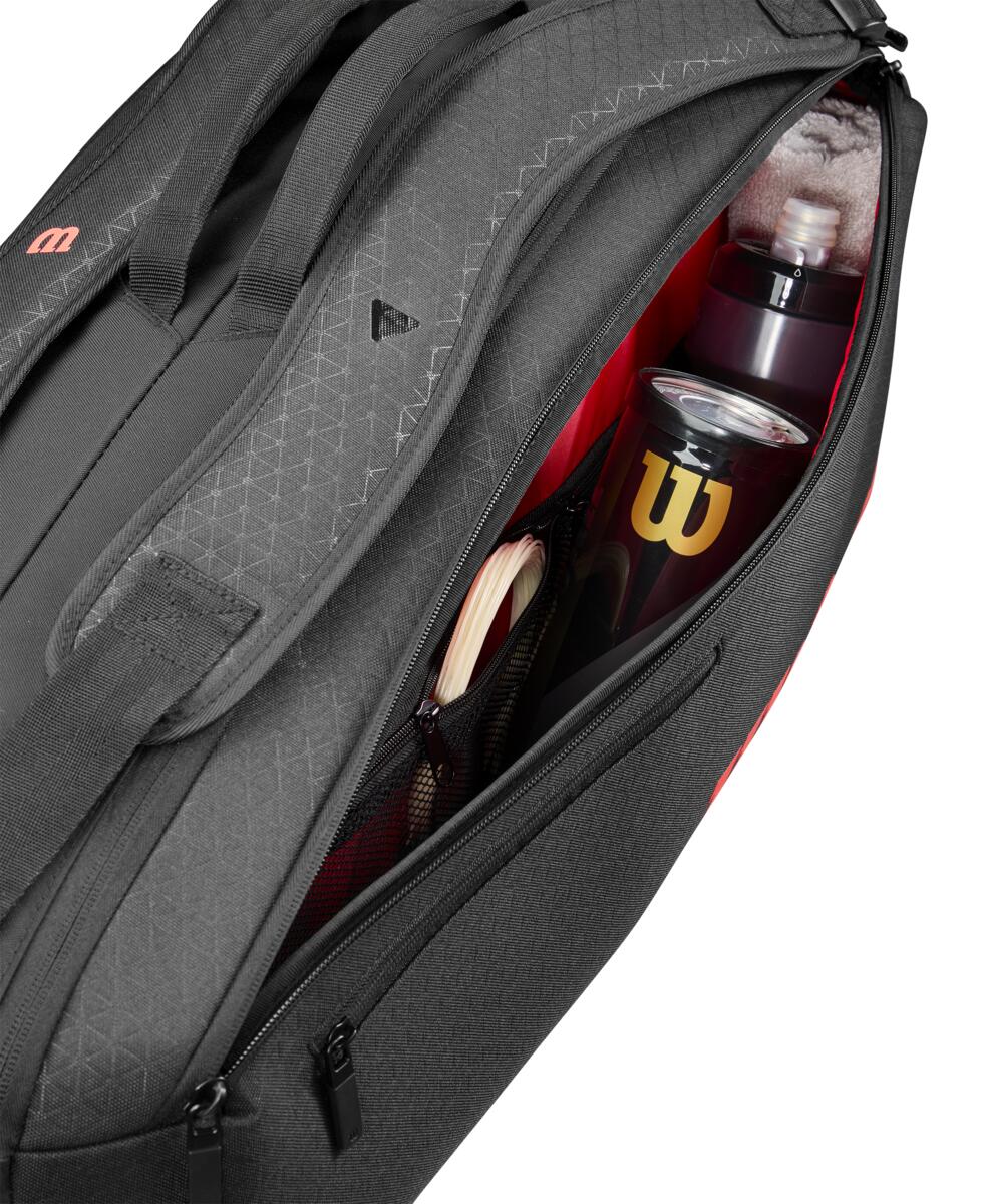 Wilson Clash v3 6 Pack Racquet Bag (Black/Infrared) - RacquetGuys.ca