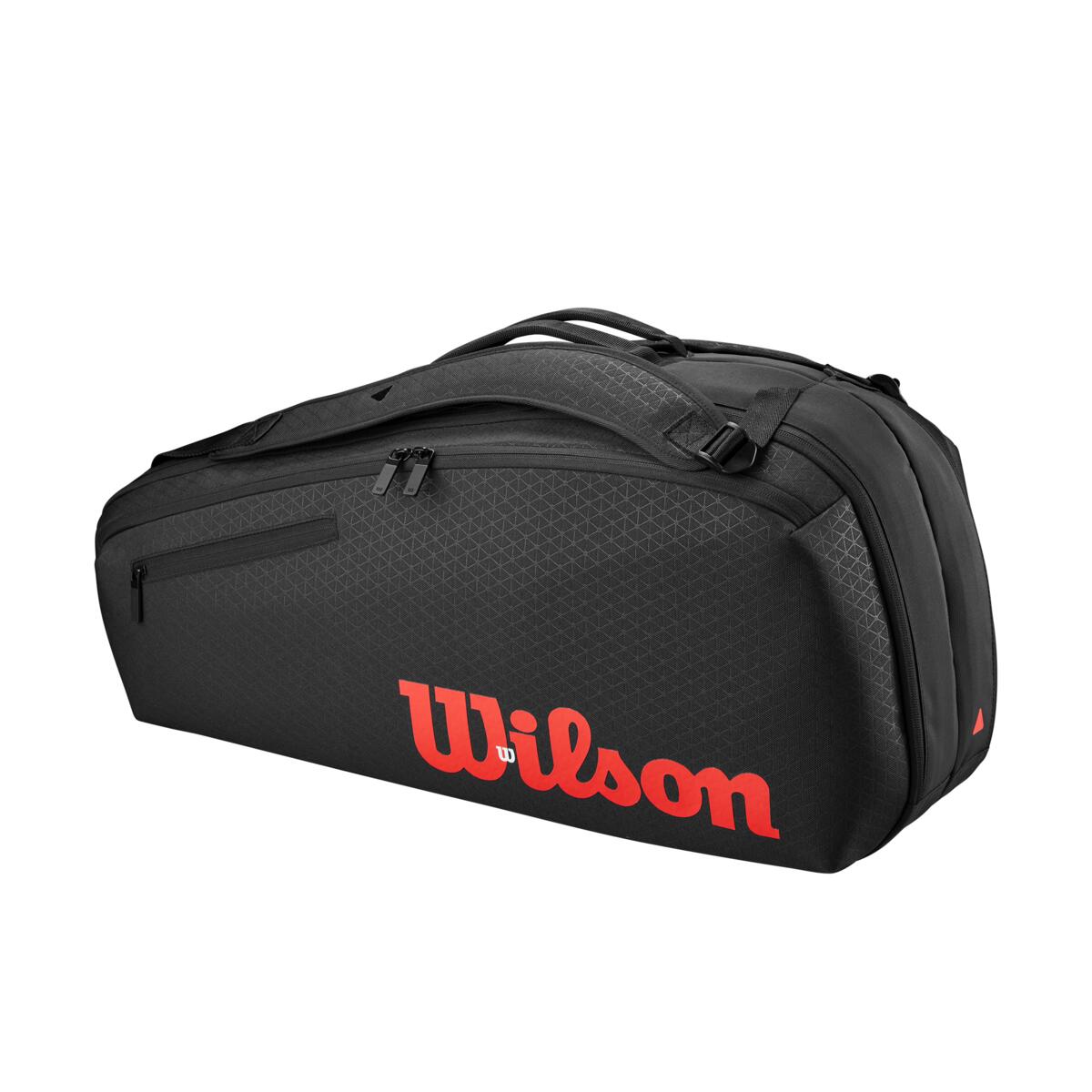Wilson Clash v3 6 Pack Racquet Bag (Black/Infrared) - RacquetGuys.ca