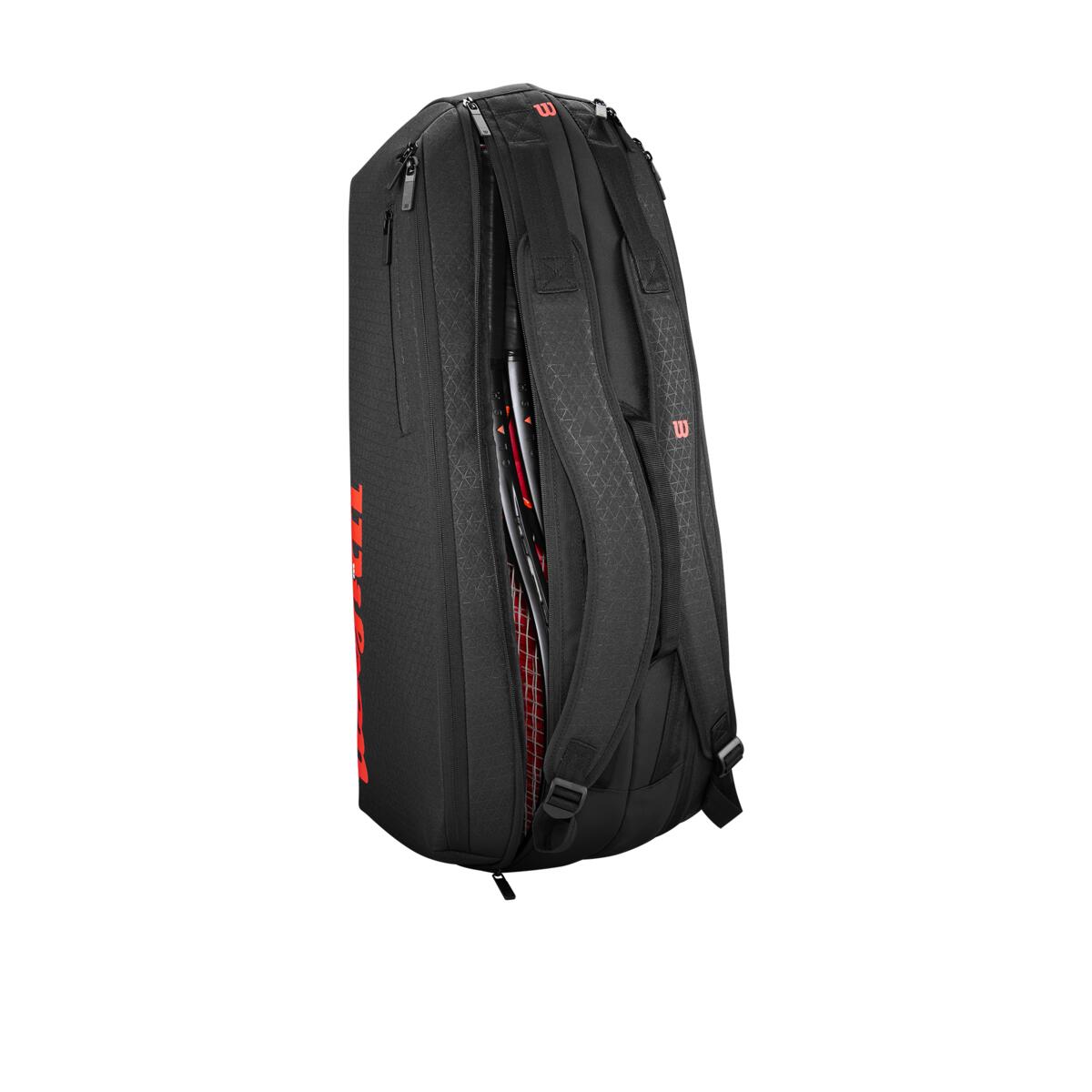 Wilson Clash v3 6 Pack Racquet Bag (Black/Infrared) - RacquetGuys.ca