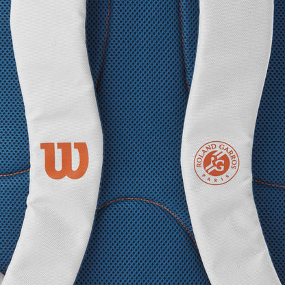 Wilson Roland Garros Team Backpack Racquet Bag (Oyster Grey/Blue) - RacquetGuys.ca