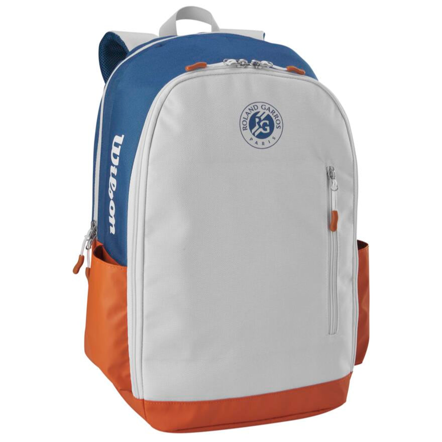 Wilson Roland Garros Team Backpack Racquet Bag (Oyster Grey/Blue) - RacquetGuys.ca