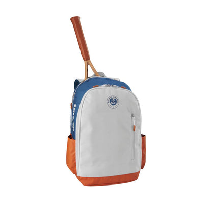 Wilson Roland Garros Team Backpack Racquet Bag (Oyster Grey/Blue) - RacquetGuys.ca