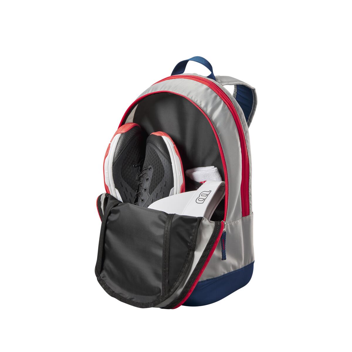 Wilson Junior Racquet Backpack (Grey/Blue/Red) - RacquetGuys.ca