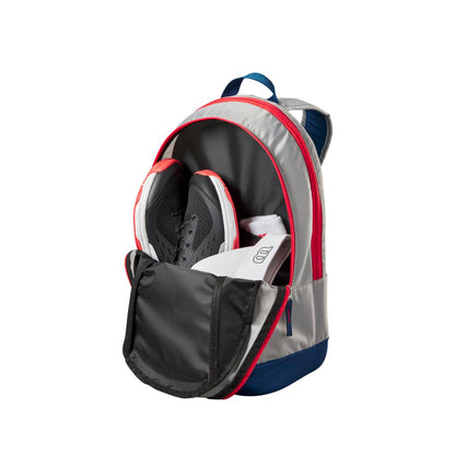 Wilson Junior Racquet Backpack (Grey/Blue/Red) - RacquetGuys.ca