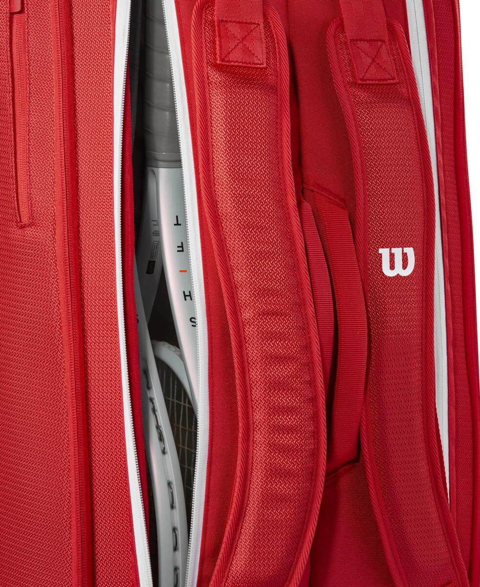 Wilson Super Tour 9 Pack 2025 Racquet Bag (Red) - RacquetGuys.ca