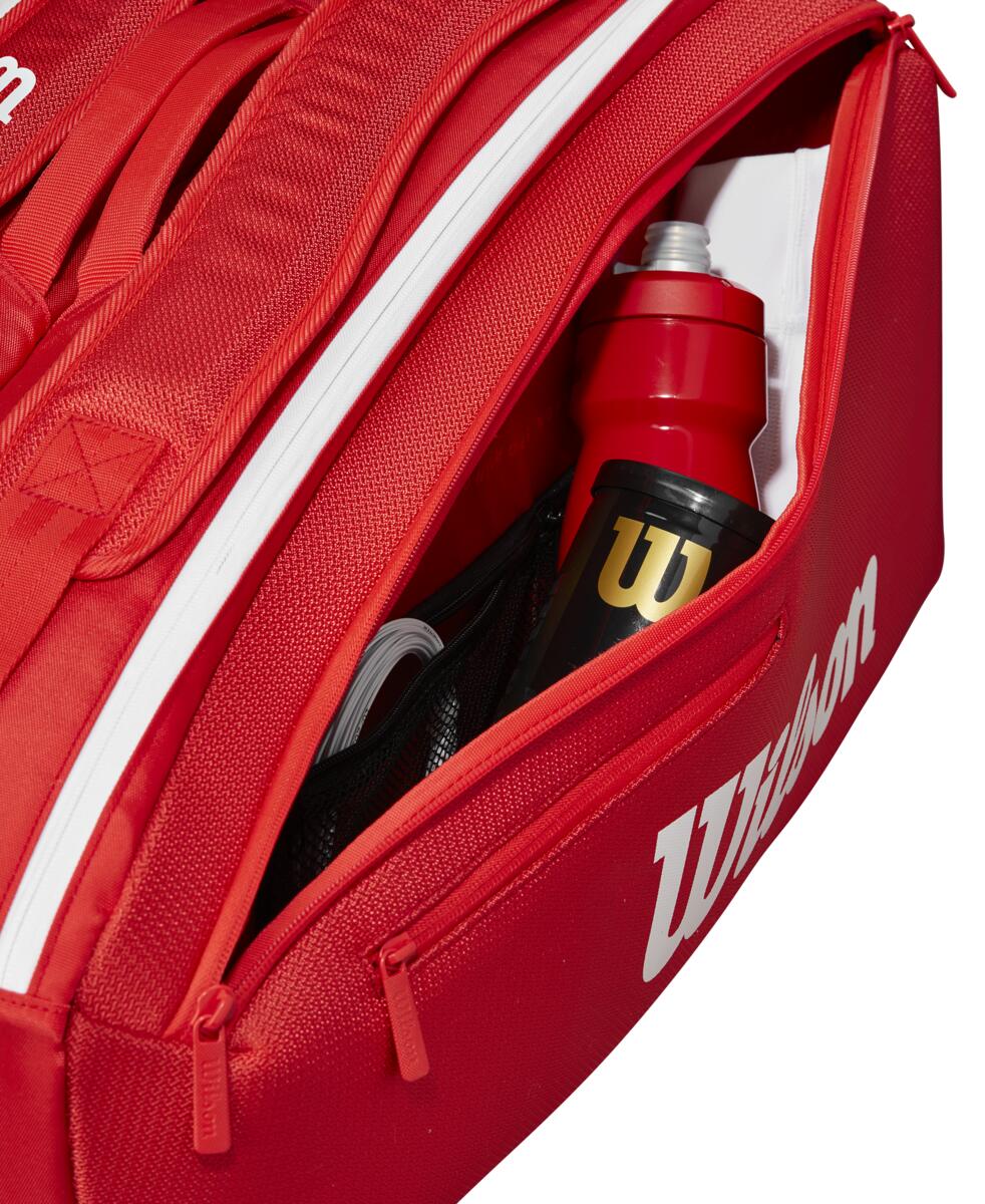 Wilson Super Tour 9 Pack 2025 Racquet Bag (Red) - RacquetGuys.ca