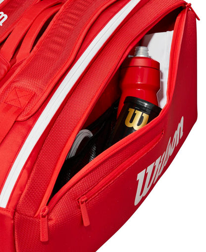 Wilson Super Tour 9 Pack 2025 Racquet Bag (Red) - RacquetGuys.ca