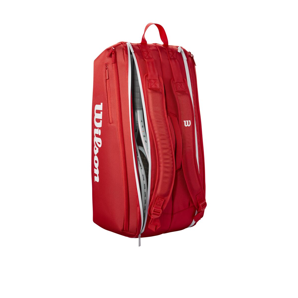 Wilson Super Tour 9 Pack 2025 Racquet Bag (Red) - RacquetGuys.ca