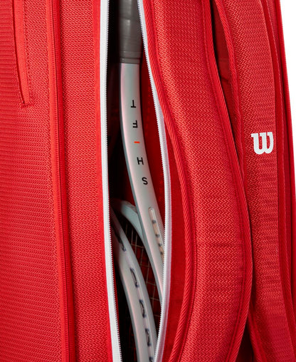 Wilson Super Tour 6 Pack 2025 Racquet Bag (Red) - RacquetGuys.ca