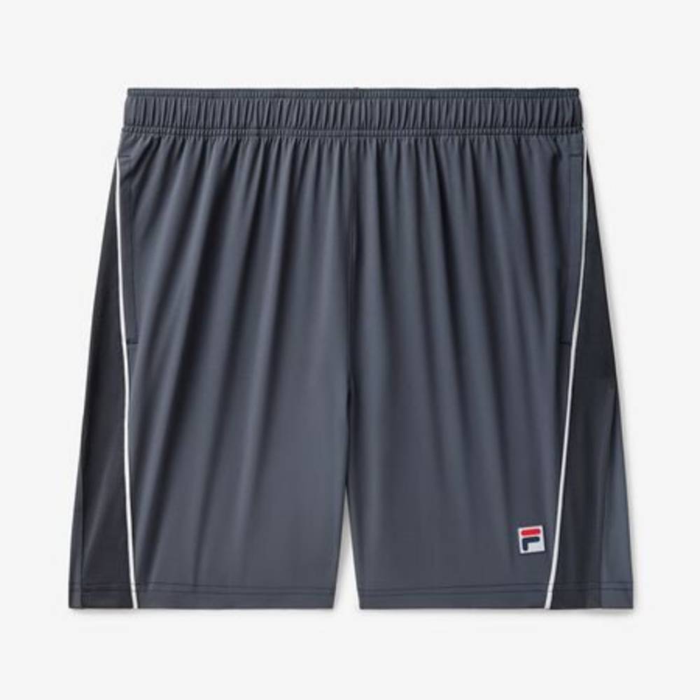 Fila Men's Piped Stretch Woven Short (Ebory/White) - RacquetGuys.ca