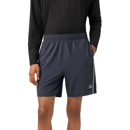 Fila Men's Piped Stretch Woven Short (Ebory/White) - RacquetGuys.ca