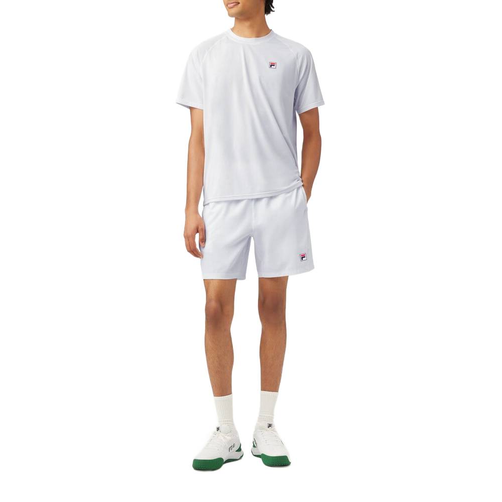 Fila Men's Piped Stretch Woven Short (White) - RacquetGuys.ca