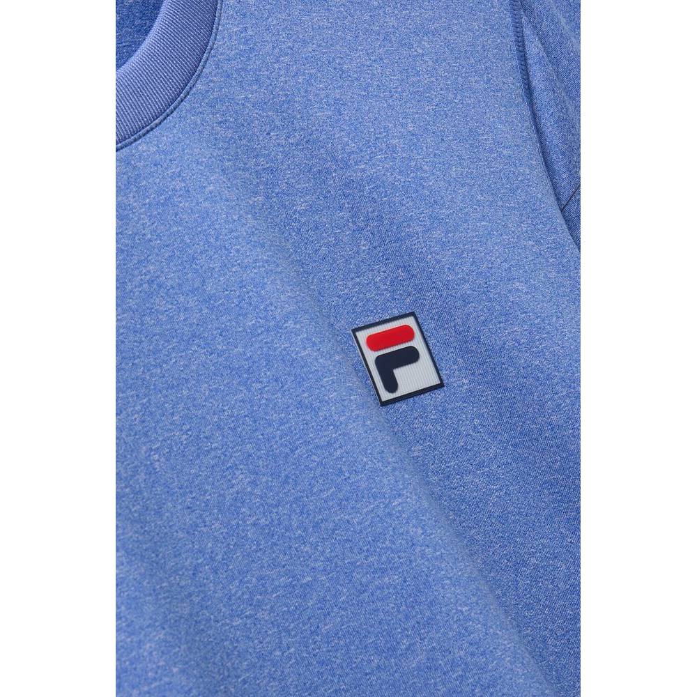 Fila Men's Scallop Hem Heather Crew Top (Dazzling Blue Heather) - RacquetGuys.ca