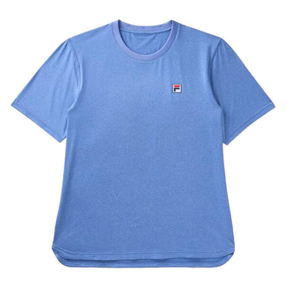 Fila Men's Scallop Hem Heather Crew Top (Dazzling Blue Heather) - RacquetGuys.ca