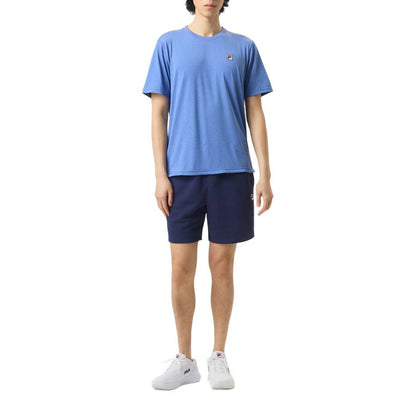 Fila Men's Scallop Hem Heather Crew Top (Dazzling Blue Heather) - RacquetGuys.ca