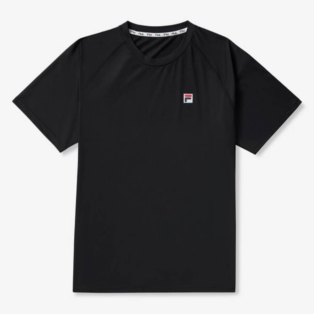Fila Men's Short Sleeve Crewneck Top (Black) - RacquetGuys.ca