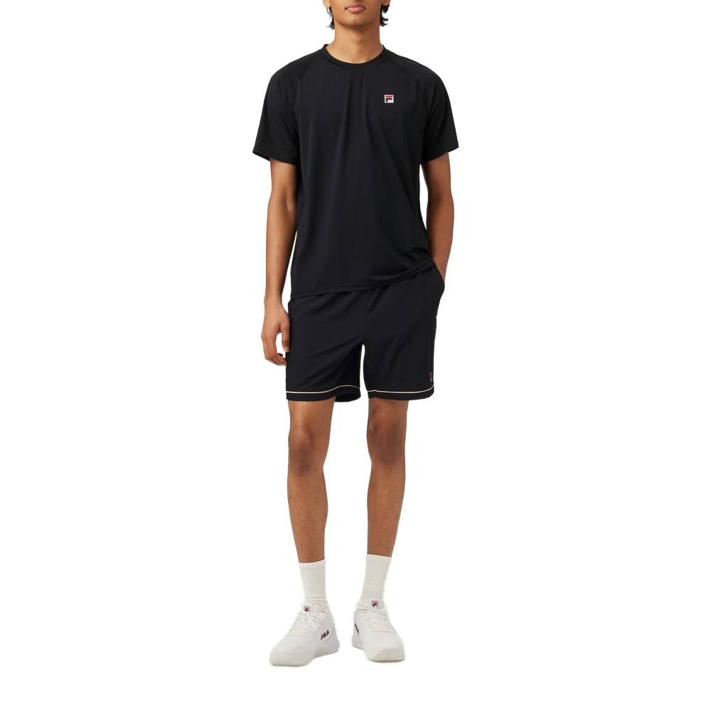Fila Men's Short Sleeve Crewneck Top (Black) - RacquetGuys.ca