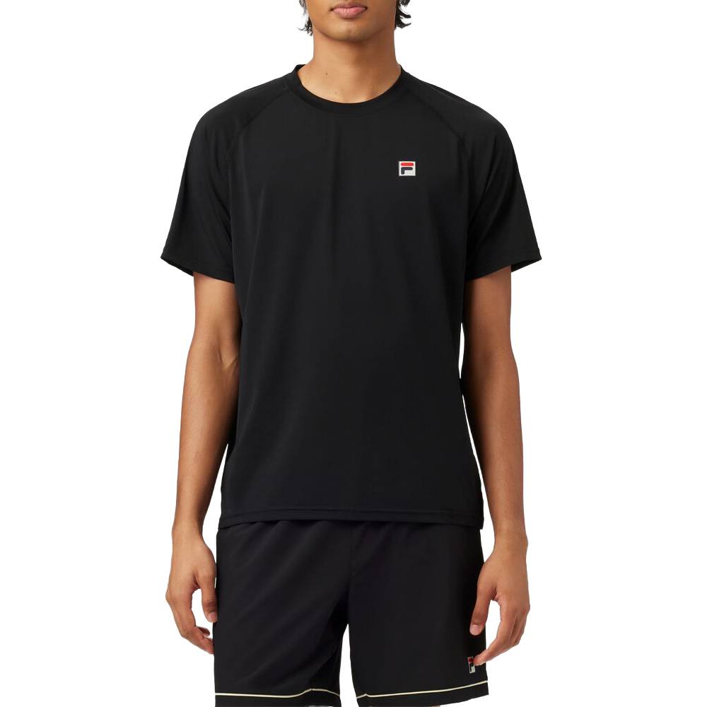 Fila Men's Short Sleeve Crewneck Top (Black) - RacquetGuys.ca