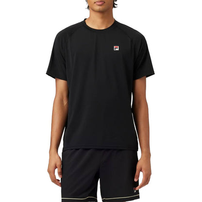 Fila Men's Short Sleeve Crewneck Top (Black) - RacquetGuys.ca