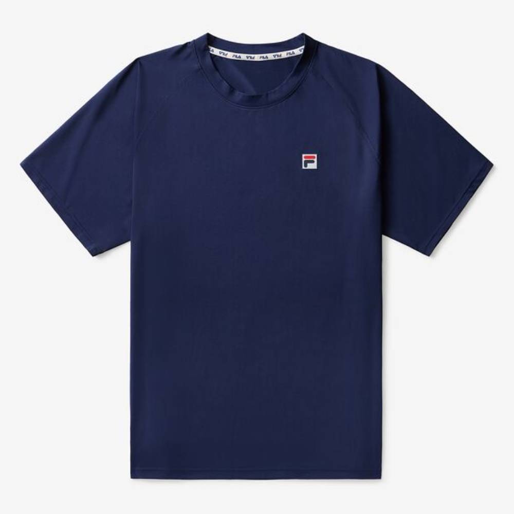 Fila Men's Short Sleeve Crewneck Top (Fila Navy) - RacquetGuys.ca