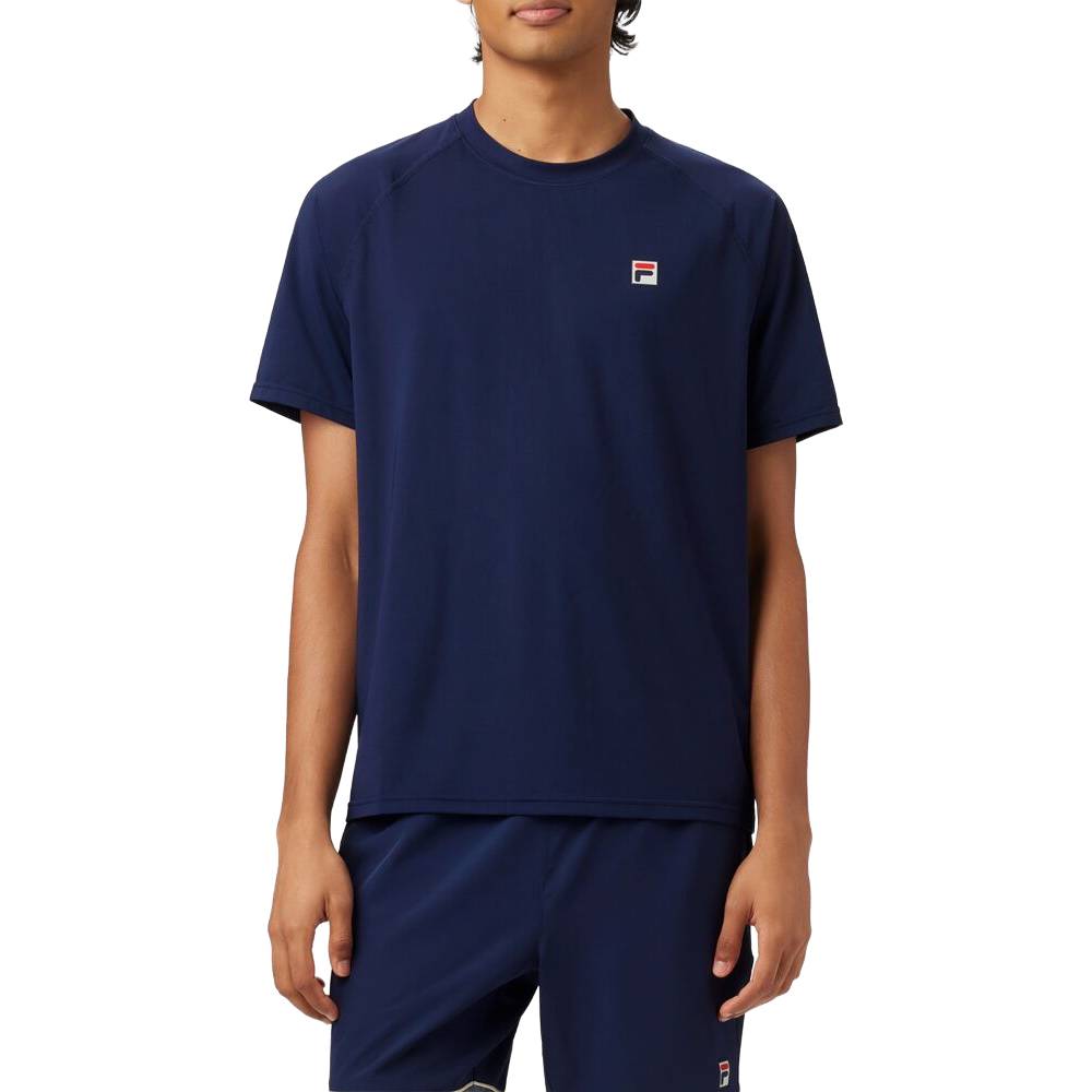 Fila Men's Short Sleeve Crewneck Top (Fila Navy) - RacquetGuys.ca