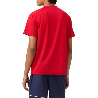 Fila Men's Short Sleeve Crewneck Top (Fila Red) - RacquetGuys.ca