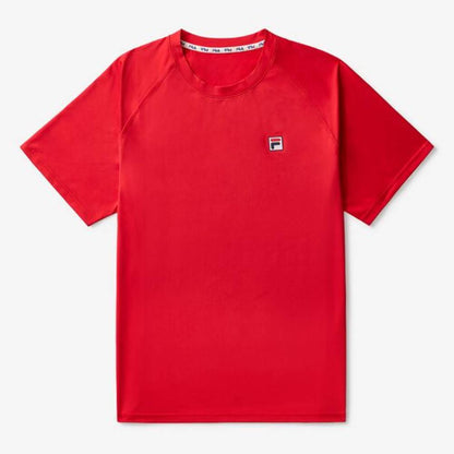 Fila Men's Short Sleeve Crewneck Top (Fila Red) - RacquetGuys.ca