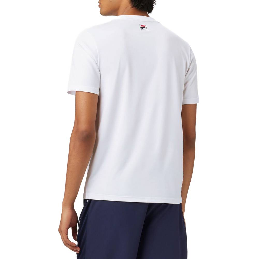 Fila Men's Short Sleeve Graphic Crew Top (White) - RacquetGuys.ca