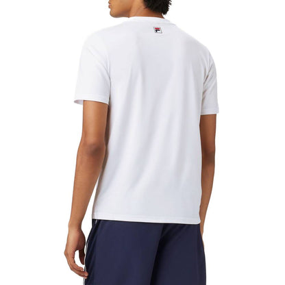 Fila Men's Short Sleeve Graphic Crew Top (White) - RacquetGuys.ca