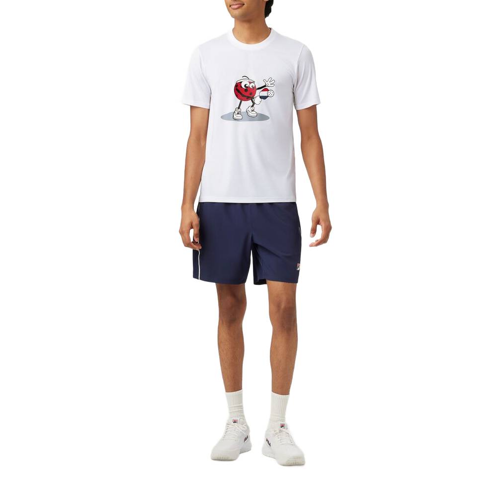 Fila Men's Short Sleeve Graphic Crew Top (White) - RacquetGuys.ca