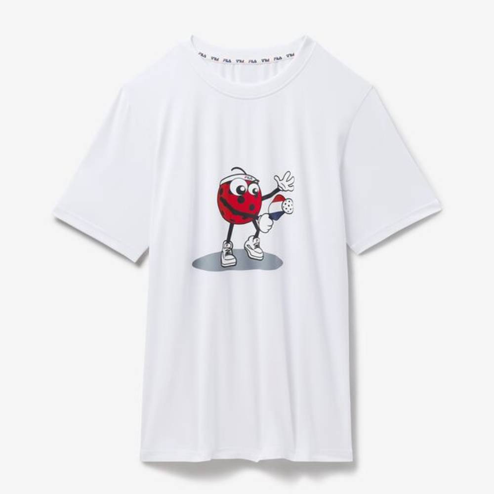 Fila Men's Short Sleeve Graphic Crew Top (White) - RacquetGuys.ca