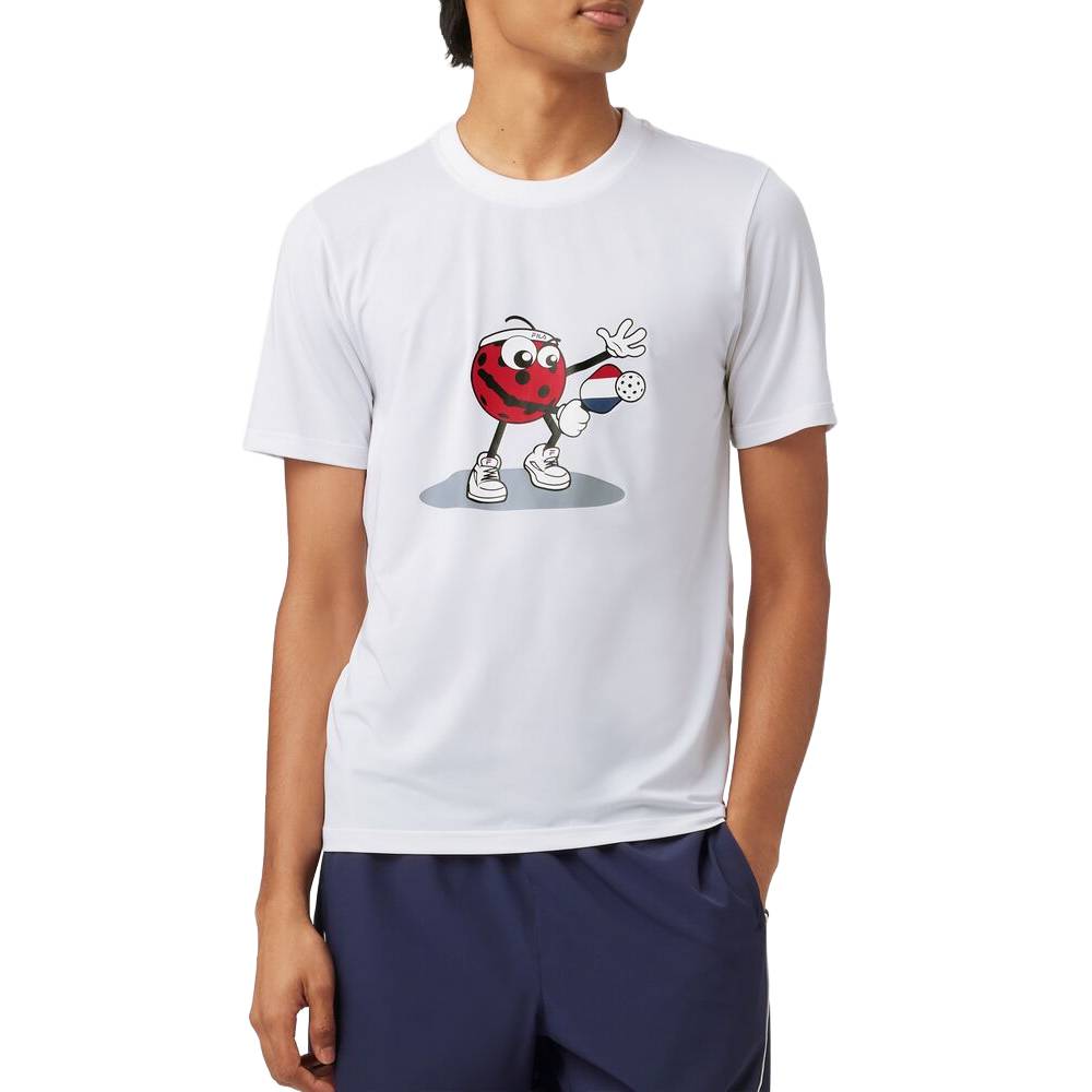 Fila Men's Short Sleeve Graphic Crew Top (White) - RacquetGuys.ca