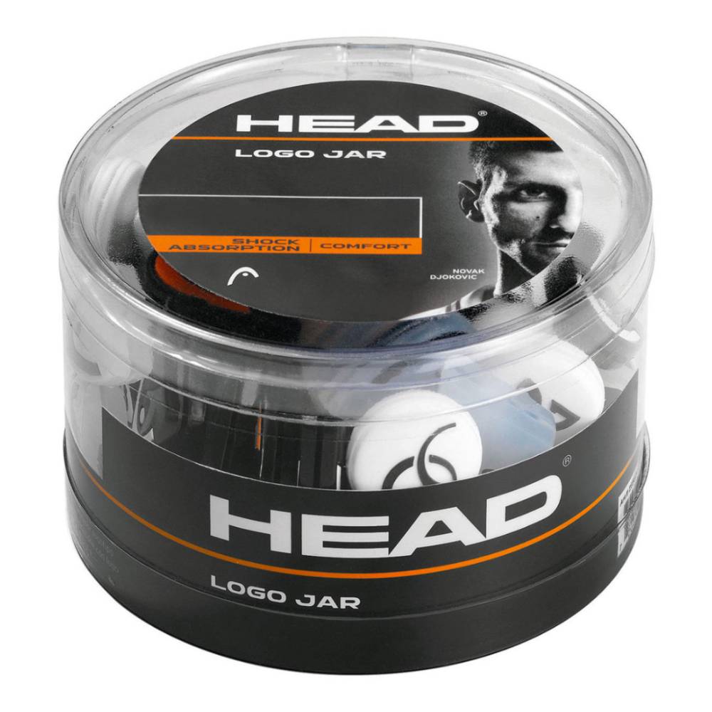 Head Logo Vibration Dampener 70 Pack Jar (Assorted Colours) - RacquetGuys.ca