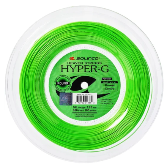 Solinco Hyper-G Round 16L/1.25 Tennis String Reel (Green) - RacquetGuys.ca