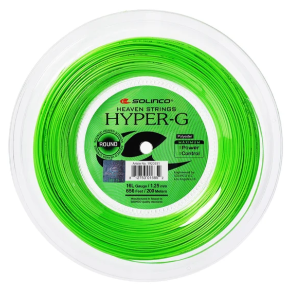 Solinco Hyper-G Round 16L/1.25 Tennis String Reel (Green