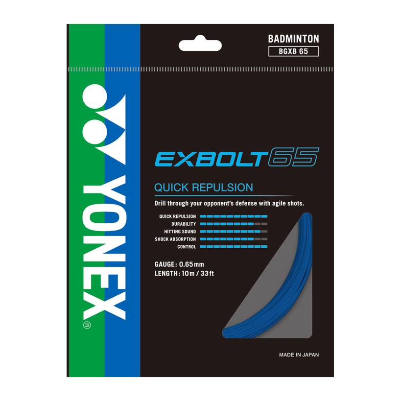 Yonex BG Exbolt 65 Badminton String (Blue) - RacquetGuys.ca