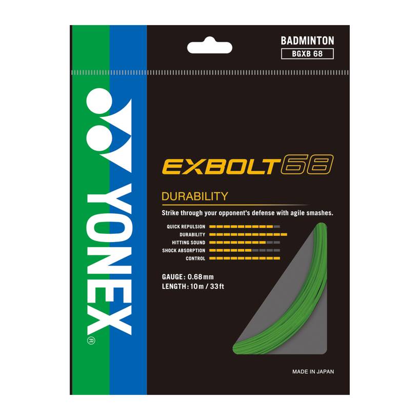 Yonex BG Exbolt 68 Badminton String (Lime Green) - RacquetGuys.ca