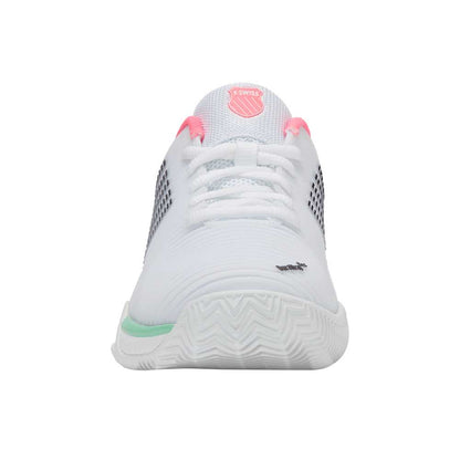 K-Swiss Hypercourt Express 2 Clay Court Women's Tennis Shoe (White/Neon Pastel Pink) - RacquetGuys.ca