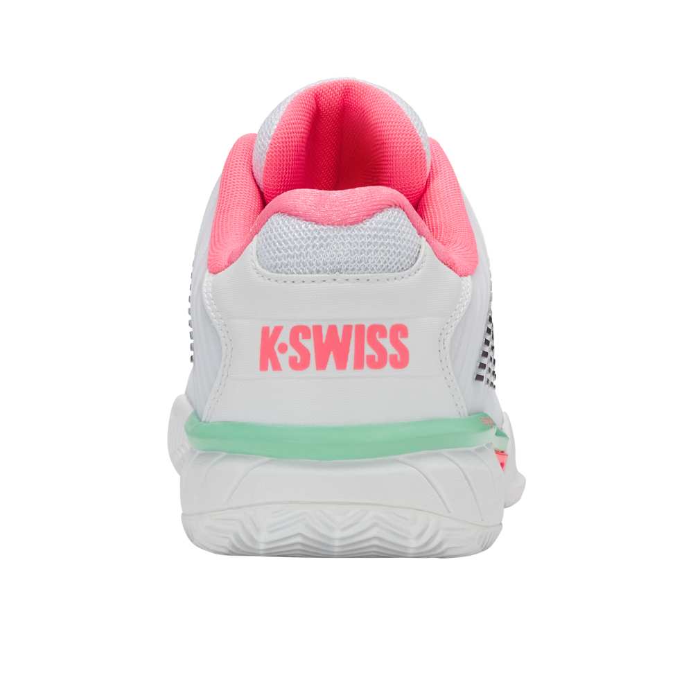 K-Swiss Hypercourt Express 2 Clay Court Women's Tennis Shoe (White/Neon Pastel Pink) - RacquetGuys.ca