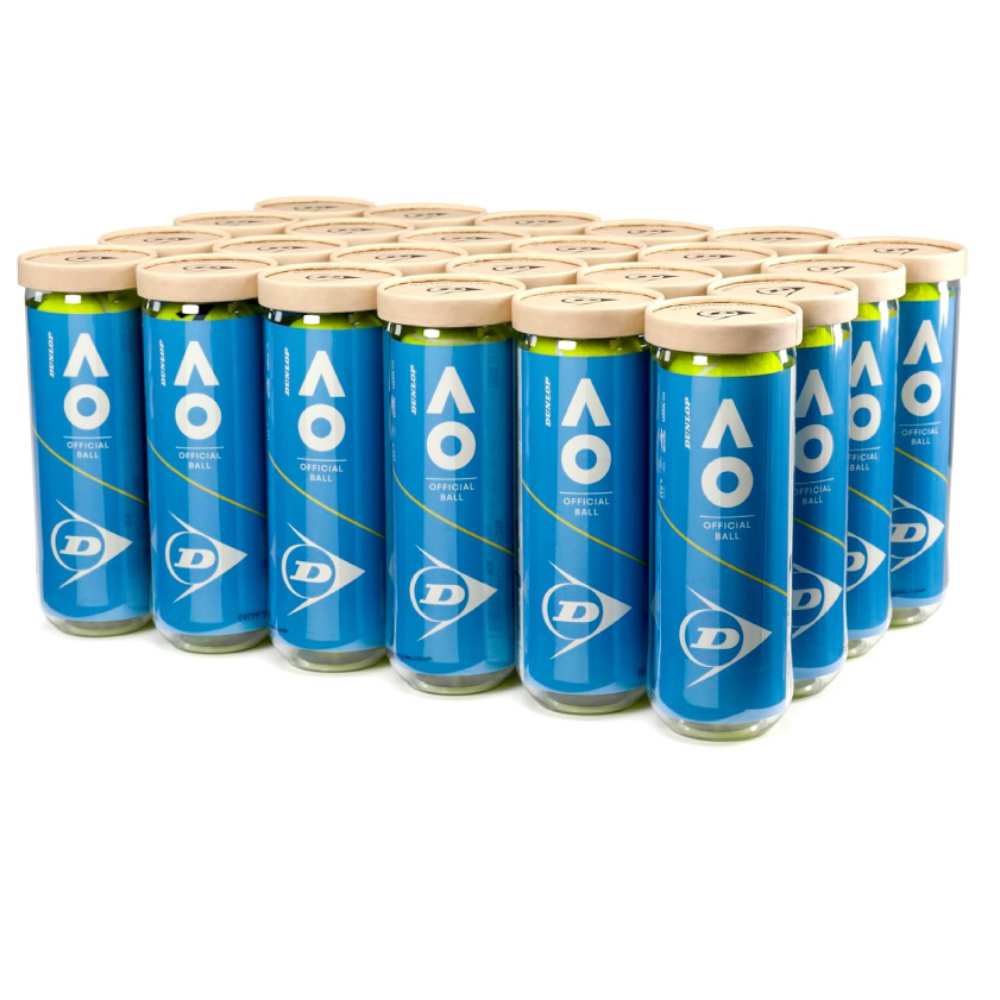 Dunlop Australian Open Extra Duty Tennis Balls - 24 Can Case - RacquetGuys.ca