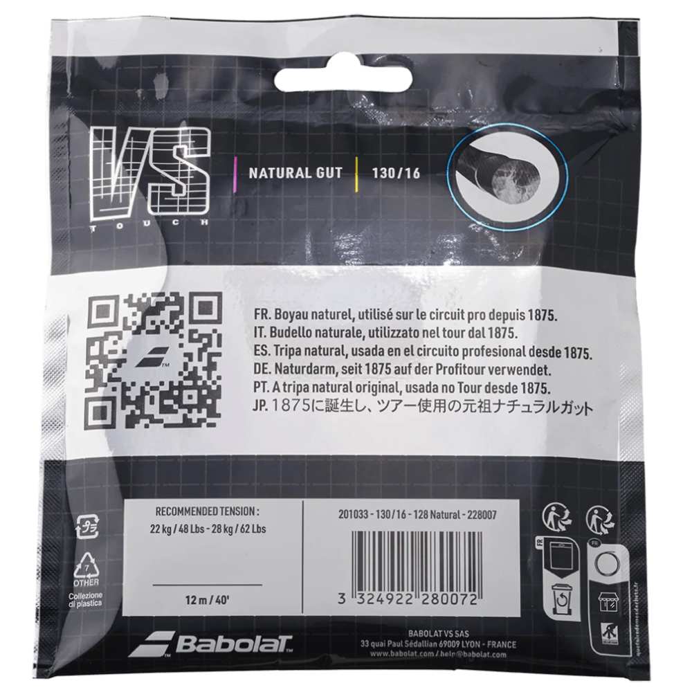 Babolat Touch VS Natural Gut 16/1.30 150 Years Tennis String - RacquetGuys.ca