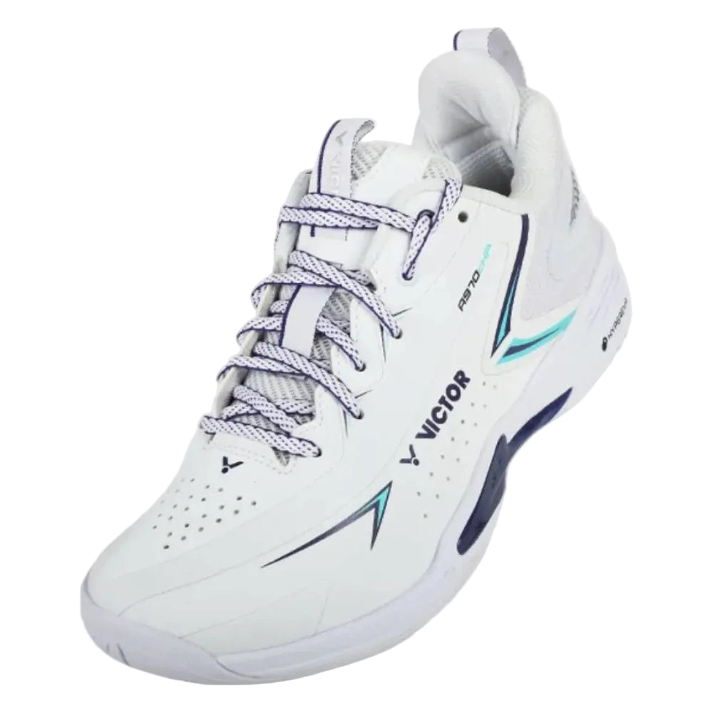 Victor A970cHP Men's Indoor Court Shoe (White/Blue) - RacquetGuys.ca