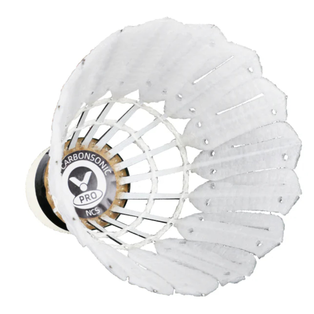 Victor New Carbon Sonic Pro Synthetic Badminton Shuttlecock (Speed 77) (Dozen Tube) - RacquetGuys.ca